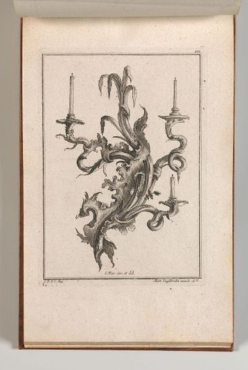 Design for a Three-Armed Candelabra, Plate 2 from an Untitled Series of Designs for Suspended Candelabra
