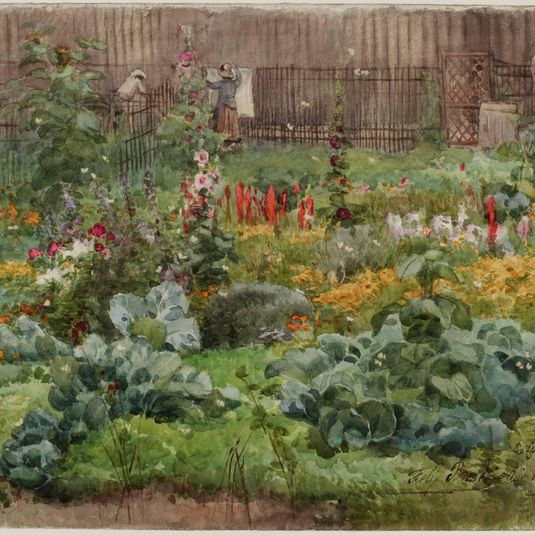 Un jardin fleuri au Grand-Montrouge en 1890