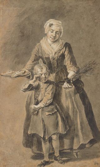A Woman Showing A Weeping Boy His Shoe of Switches