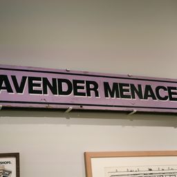 Lavender Menace bookshop sign