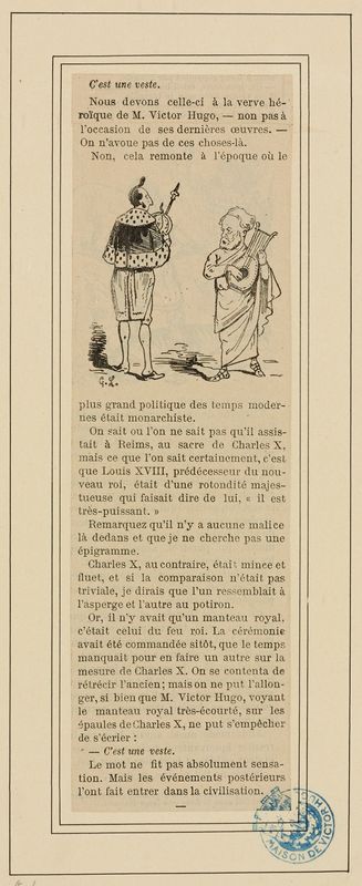 Victor Hugo, La Caricature du 19 mars 1877