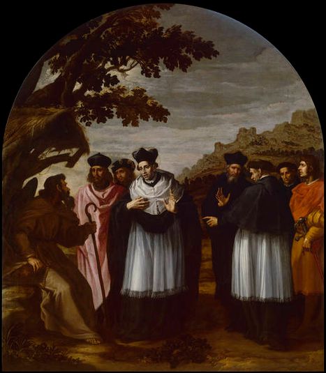 San Bruno y sus seis compañeros visitan a un ermitaño