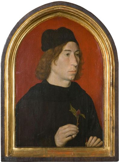 Portrait of a Young Man Holding a Sprig of Cockscomb