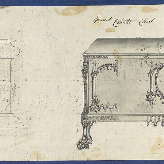 Gothic Clothes Chest, from Chippendale Drawings, Vol. II