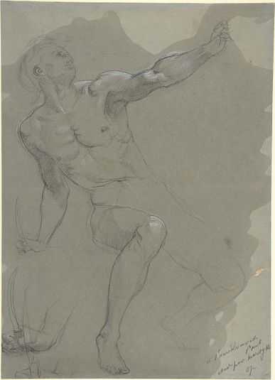 Seated Male Nude (recto); Crouching Male Nude (verso)