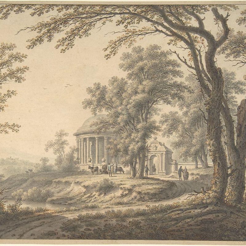 Idyllic Landscape with Temple