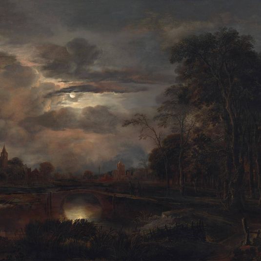 Moonlit Landscape with Bridge