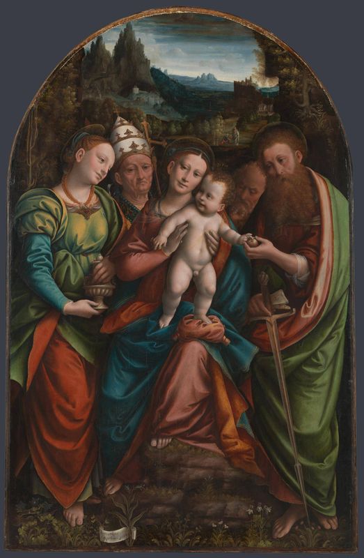 The Madonna and Child with Saint Mary Magdalene, Saint Gregory, Saint Joseph (?) and Saint Paul