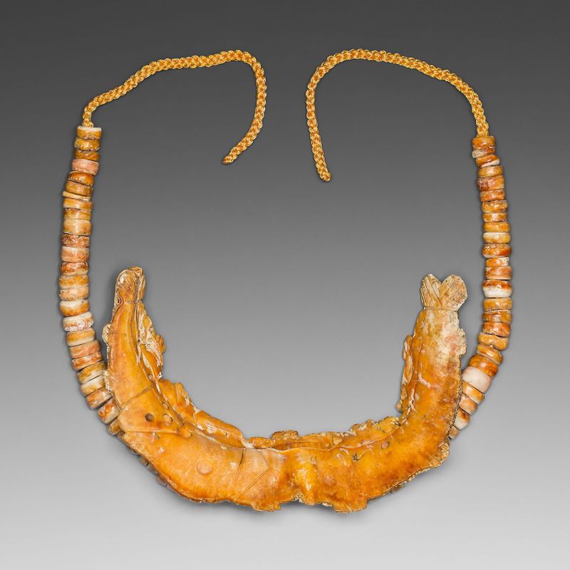 Necklace with a Pendant Depicting a Large Fish Eating a Smaller Fish