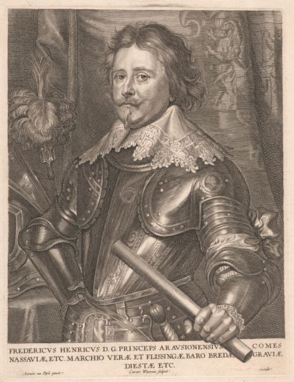 Fredericus Henricus D.G.Princeps Arausionensium Comes Nassauiæ, etc. Marchip Veræ et Flissingæ, Baro Bredæ Graviæ, Diestæ etc.