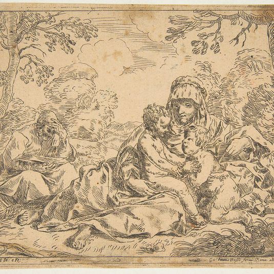 The Holy Family with Saint John the Baptist, copy after Cantarini
