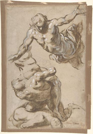 Studies for Four Figures (recto); Composition Sketches for Groupings of Figures on Clouds (verso)