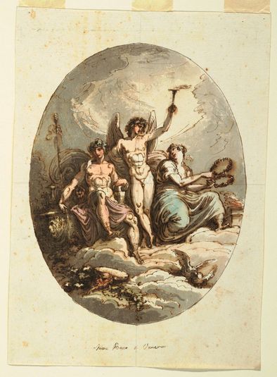Design for Wall or Ceiling Decoration with Bacchus, Hymen and Venus