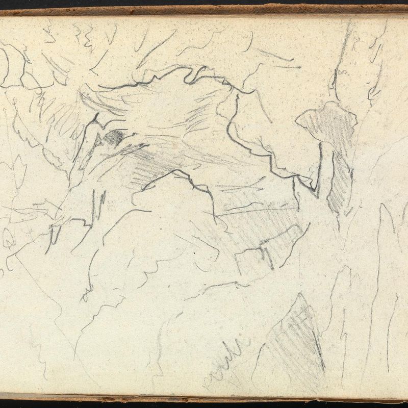Album of Landscape and Figures Studies: Slight Sketch of Rocks