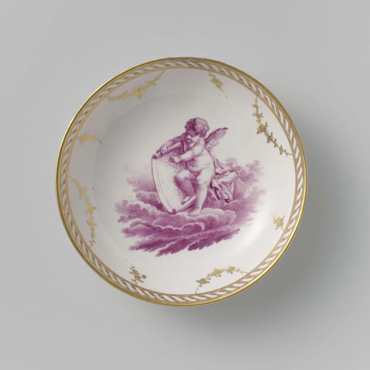 Saucer with a putto on clouds