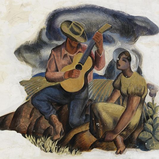 Music of the Plains (mural study, Kilgore, Texas Post Office)