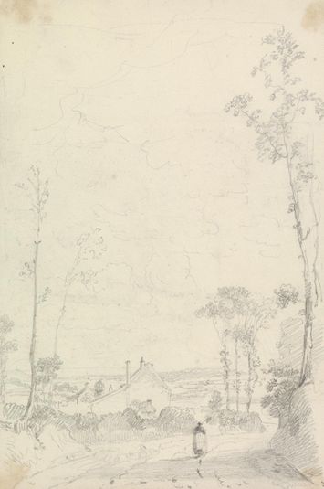 Sketch of a House along a Heathland Road