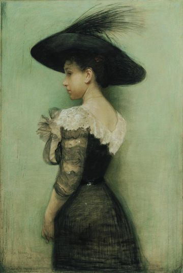 Lady in Black Dress and Hat (Alice Hauser)