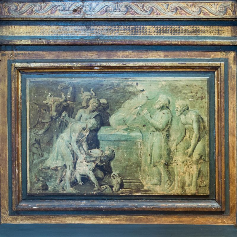 Single Grisaille Panel, Sacrifice of Abraham