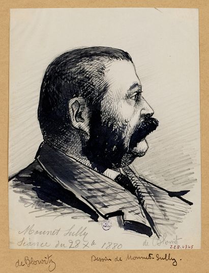 Portrait de Blonitz pendant une séance du comité de lecture à la Comédie Française.