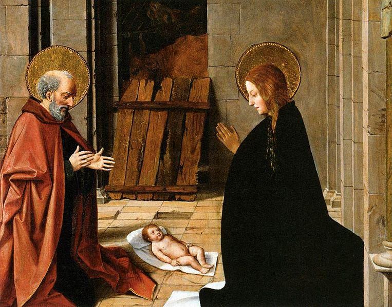 L'Adoration de L'Enfant ; au revers, figure de saint évêque