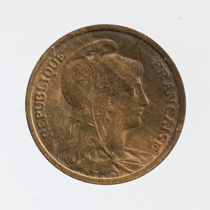 Pièce de 1 centime en bronze de la IIIe République, 1920