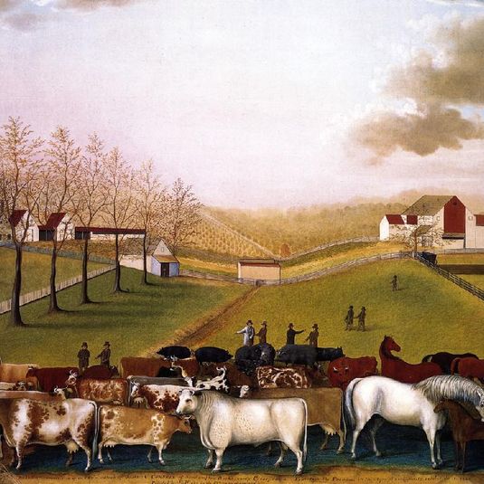 An Indian Summer View of the Farm & Stock of James C. Cornell