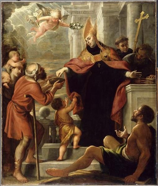 Saint Thomas de Villeneuve distribuant les aumônes