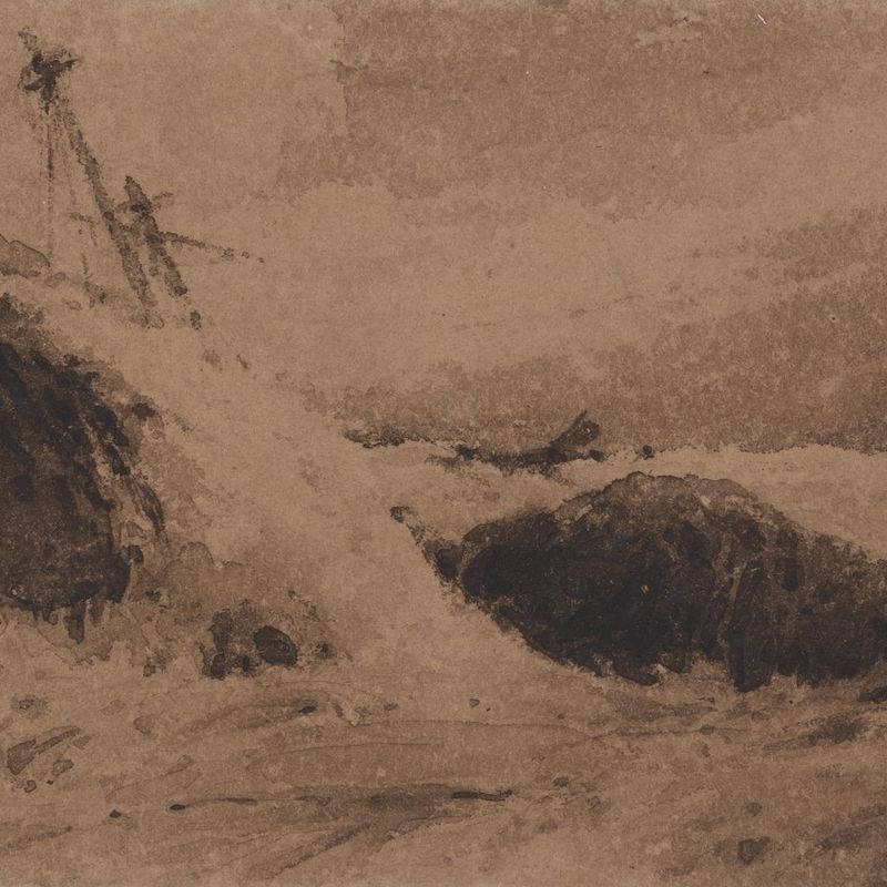 Wrecked Ship in a Stormy Sea