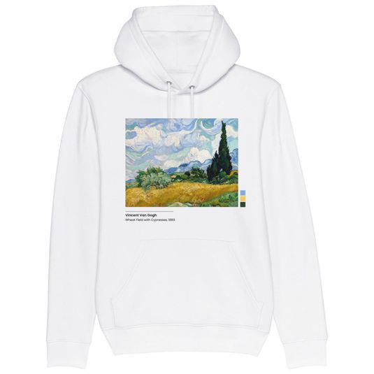 Wheat Field with Cypresses, Van Gogh, Unisex Pullover Hoodie Smartify