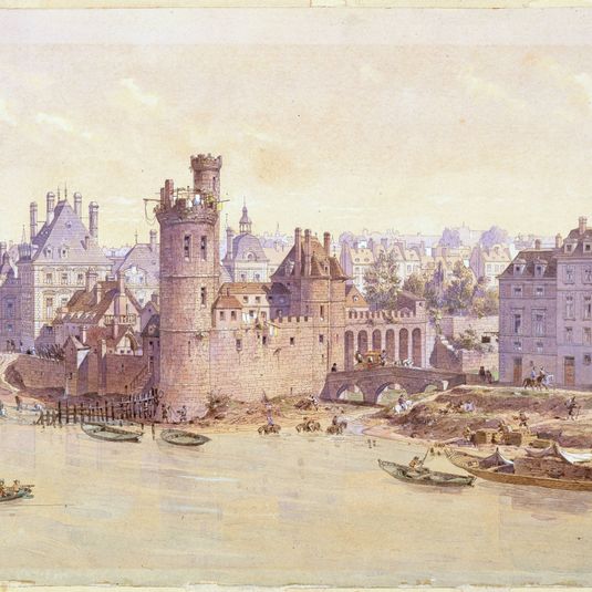 La Tour de Nesle et l'Hôtel de Guénégaud (Hôtel de Nevers) en 1650. Composition rétrospective