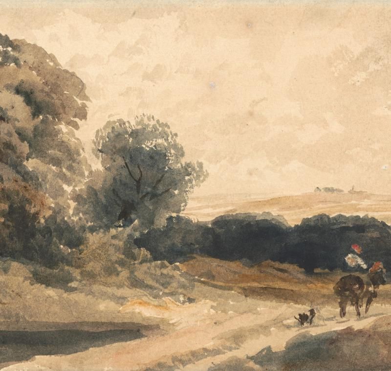 A Country Road with Traveller on Horseback