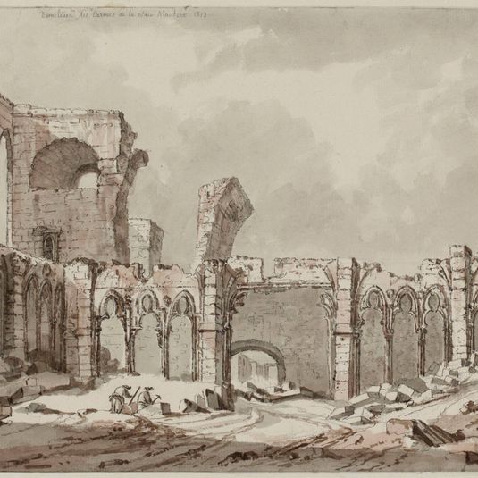 Démolition du cloître des Carmes de la place Maubert, actuel 5ème arrondissement, en 1813