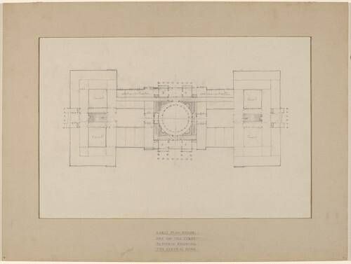 Early Plan Study: One of the First Schemes Showing the Central Dome