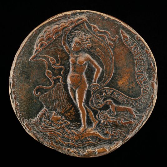 Fortune with Sail, on a Dolphin [reverse]