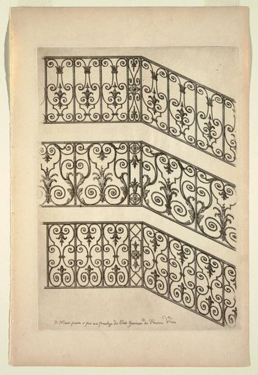 Rampes d'Escalliers (Handrails), in Nouveau Livre de Serrurie (New Book of Ironsmithing)