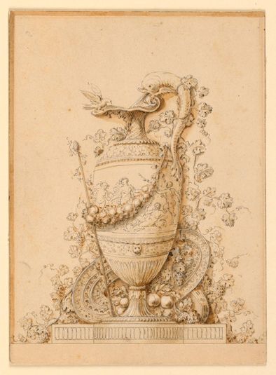 Design for a panel decoration showing a ewer, for a plate in the "Recueil d' Ornements"