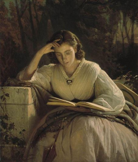 Woman Reading. Portrait of Sofia Kramskaya