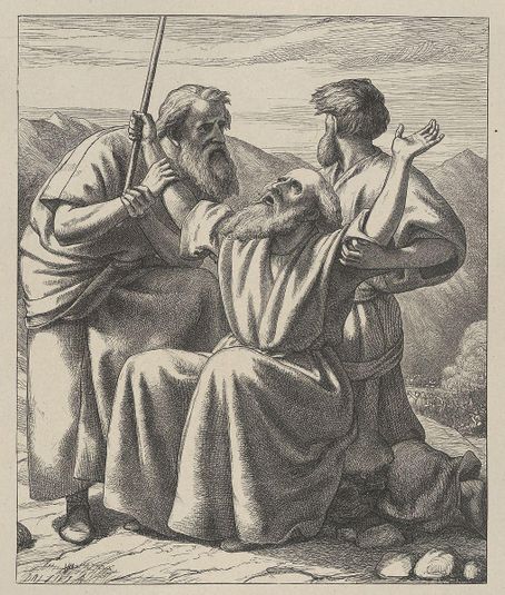 Moses' Hands Held Up (Dalziels' Bible Gallery)