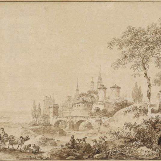 Shepherds in a Landscape before a Fortified Town