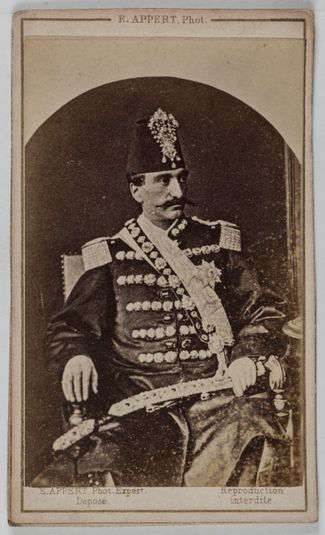 Portrait de Nasser-Ed-Din, shah de Perse.