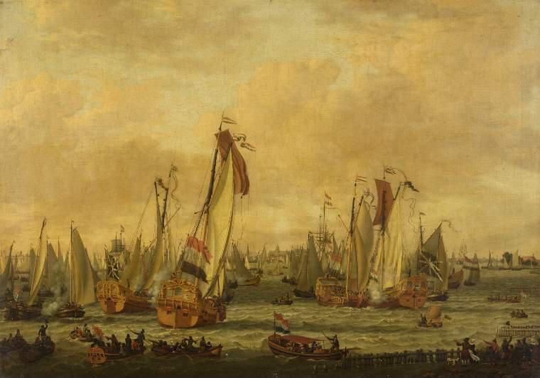 A marine sham-fight on the Y before Amsterdam