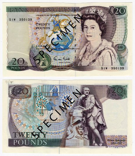 William Shakespeare £20 note