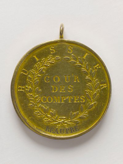 Médaille de fonction de Beaupré, huissier à la Cour des comptes, 1807-1814
