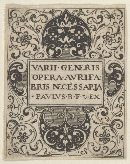 Title Page, from Varii Generis Opera Aurifabris Necessaria