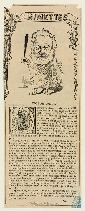 [Silhouette.] Binettes. Victor Hugo