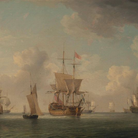 English Ships Under Sail in a Very Light Breeze