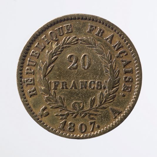 Vingt francs Napoléon, an XV (1807)