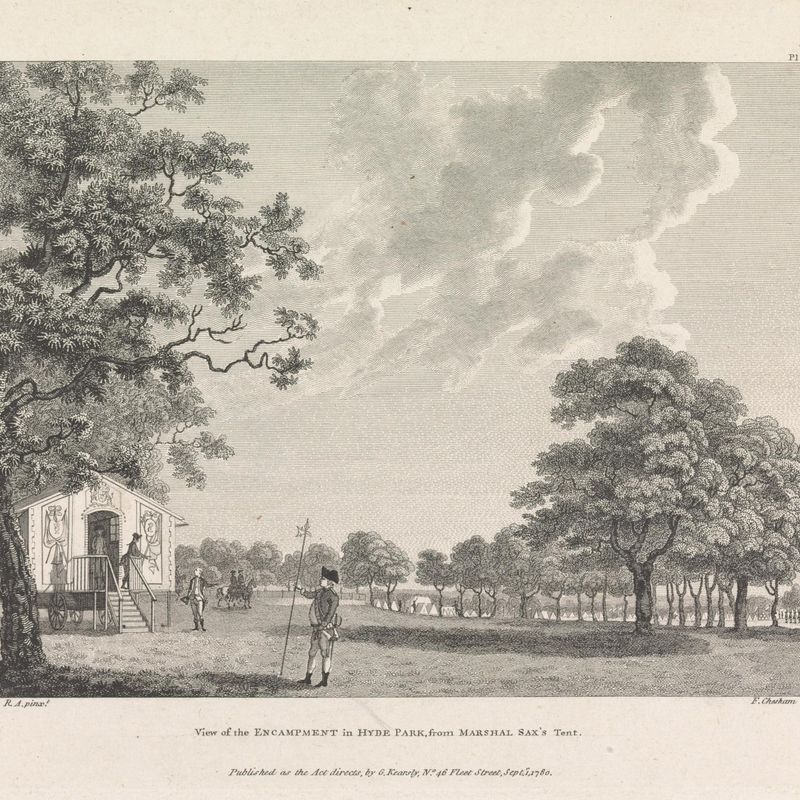 View of the Encampment in Hyde Park, from Marshal Sac's Tent