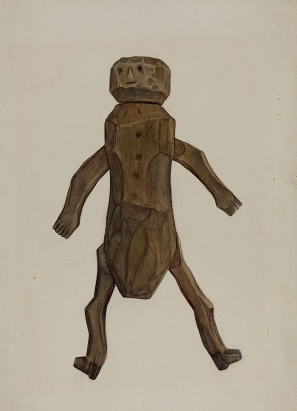 Carved Wooden Doll